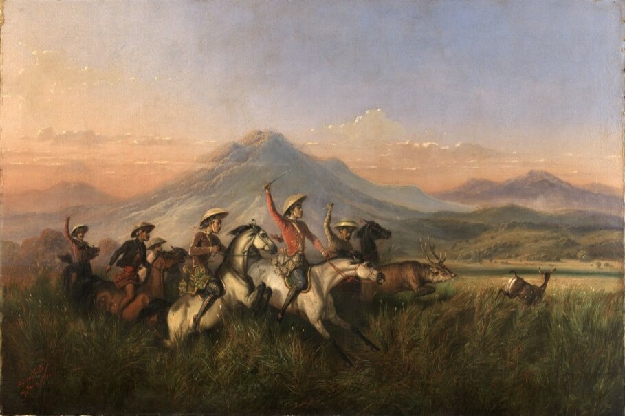 'Six horsemen hunting the deer' (1860).  (Photo courtesy of the National Gallery of Singapore)