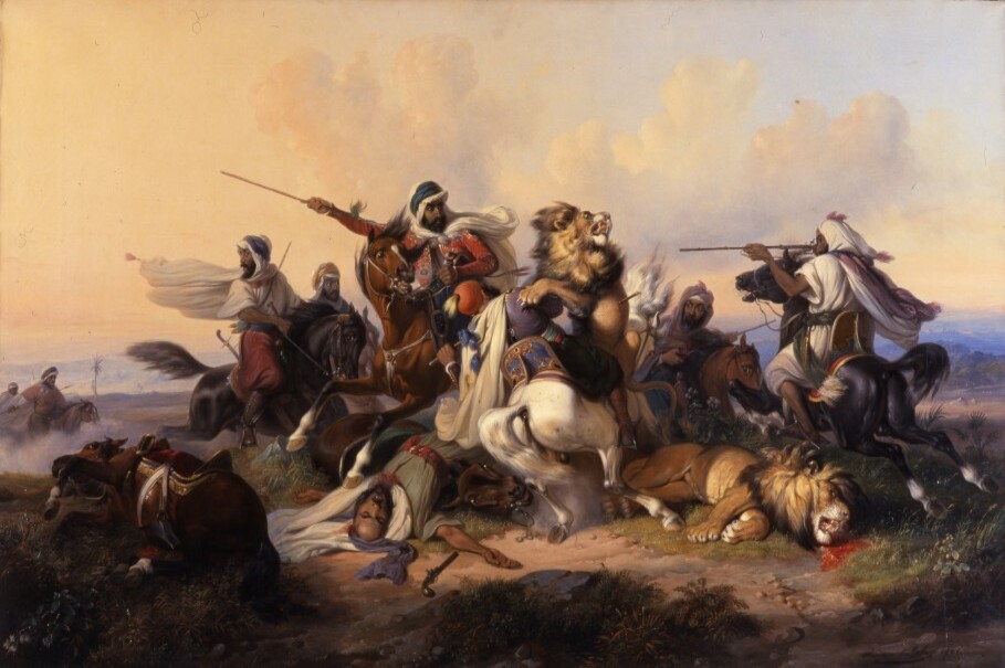 'Lion Hunt' (1841).  (Photo courtesy of the National Gallery of Singapore)