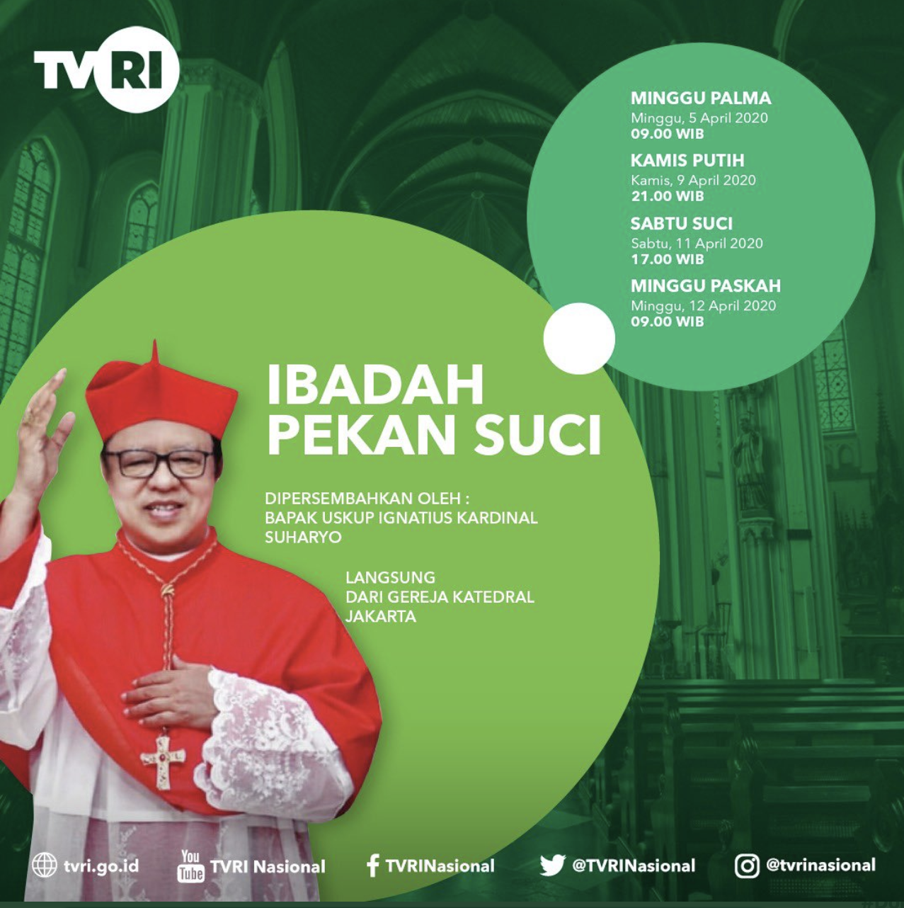 Ini Jadwal Siaran Langsung Misa Kamis Putih Katedral Jakarta Di Tvri