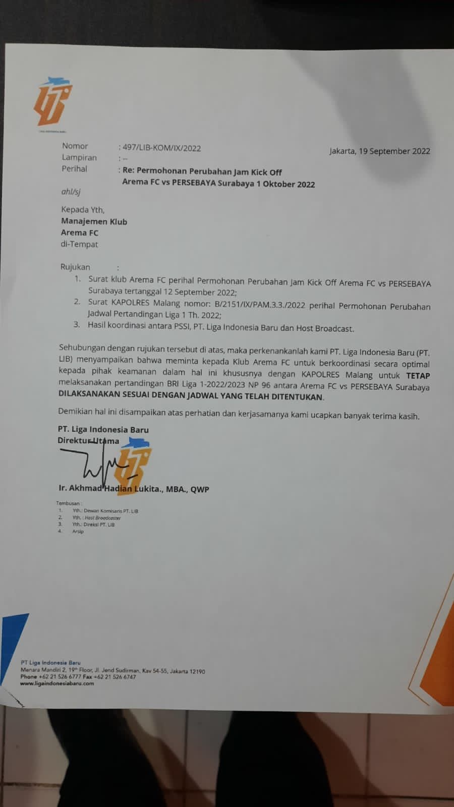 Ternyata, Panpel Arema FC Sudah Minta <em>Kick Off</em> Dimajukan tetapi Ditolak LIB