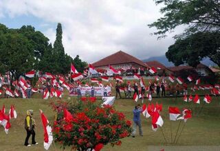 Gedung Perundingan Linggarjati Dihiasi 1.001 Bendera Merah Putih