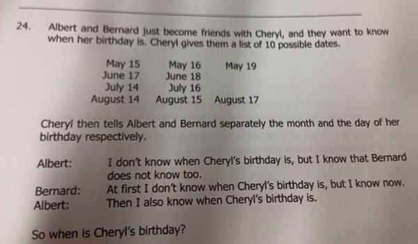 Ini Jawaban Sederhana Ultah Cheryl Di Soal Matematika Singapura