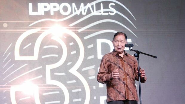 Pendiri Lippo Group Mochtar Riady memberi sambutan saat acara 3 Dekade Lippo Malls Indonesia di Hotel Mulia Senayan, Jakarta,
Kamis (28 Februari 2019). (Sumber: Investor Daily/Emral)