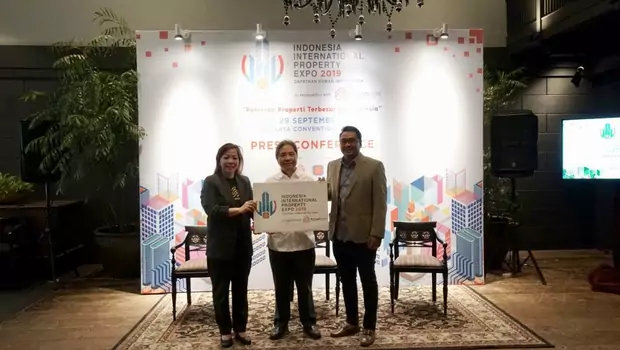 Konferensi pers Indonesia International Property Expo (IIPEX) 2019 yang  diselenggarakan Real Estat Indonesn (REI) bersama dengan Dyandra Promosindo dan Rumah.com, di Jakarta, Kamis (5/9/2019). 