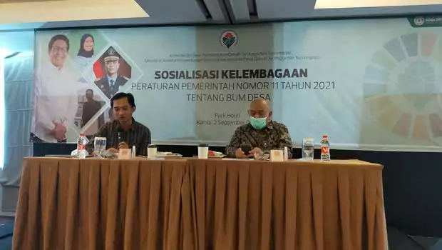 Sosialisasi BUMDes yang dilakukan Kemdes PDT dan Transmigrasi bersama ISSF di Jakarta, Kamis 2 September 2021.