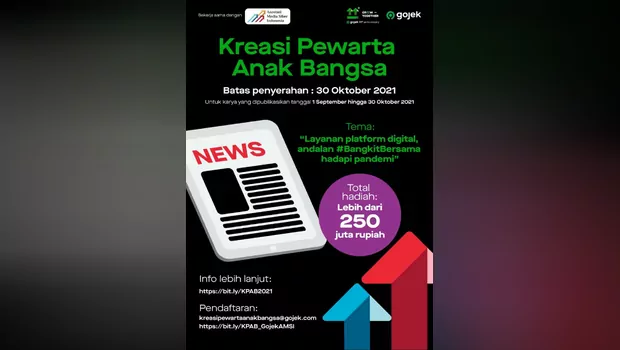 Gojek dan AMSI kembali menggelar penghargaan karya jurnalistik Kreasi Pewarta Anak Bangsa (KPAB).
