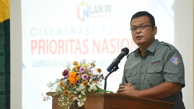 Kepala LAN, Dr  Adi Suryanto, MSi, menyampaikan sambutan dalam pembukaan acara 