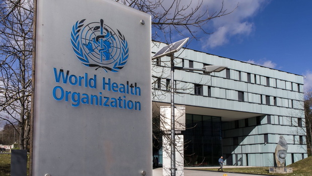 Gedung kantor pusat Organisasi Kesehatan Dunia di Jenewa, Swiss.