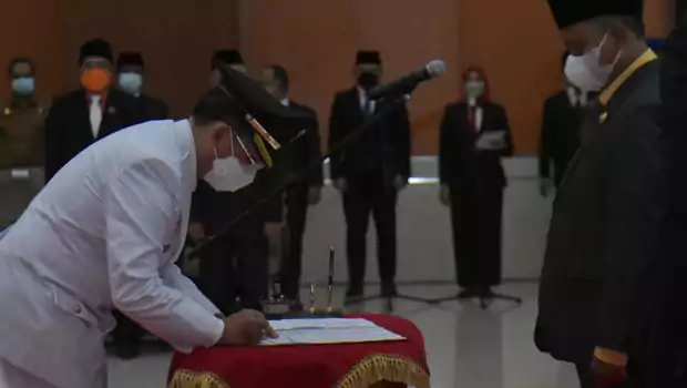 Dani Ramdan dilantik sebagai penjabat bupati Bekasi, pada Senin, 23 Mei 2022.
