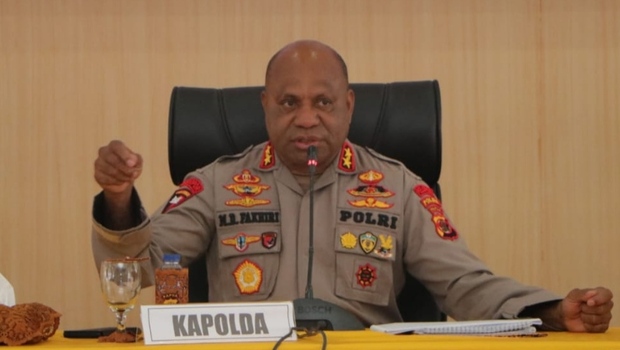 Kapolda Papua, Irjen Mathius D Fakhiri saat menyampaikan Refleksi kinerja Polda Papua semester I tahun 2022 di Mapolda Papua, Kamis, 30 Juni 2022.