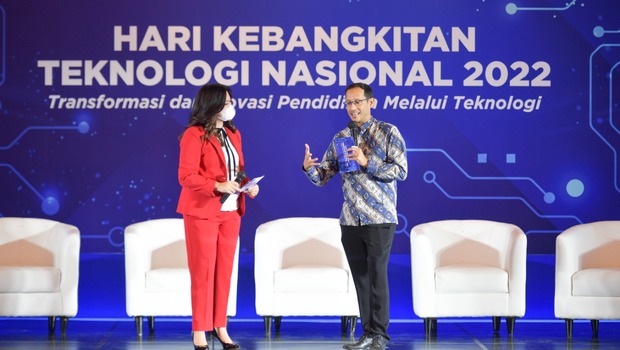 Menteri Pendidikan, Kebudayaan, Riset, dan Teknologi (Mendikbudristek), Nadiem Anwar Makarim menghadiri Puncak Peringatan Hari Kebangkitan Teknologi Nasional (Hakteknas) Tahun 2022.
