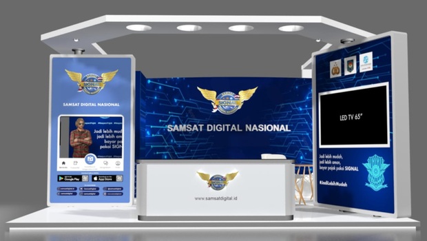 Stan Aplikasi Samsat Digital Nasional atau Signal di GIIAS 2022.