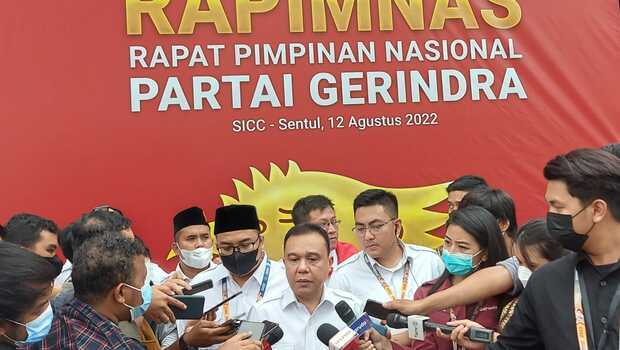 Ketua Harian DPP Partai Gerindra Sufmi Dasco di sela Rapat Pimpinan Nasional (Rapimnas) Gerindra, di Sentul Internasional Convention Centre (SICC), Babakanmadang, Kabupaten Bogor, Jumat, 12 Agustus 2022.