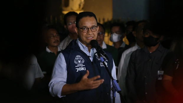 Gubernur DKI Jakarta Anies Baswedan saat Pembukaan Kembali Kawasan Kota Tua dan Groundbreaking CP202 MRT Jakarta, Sabtu, 10 September 2022.