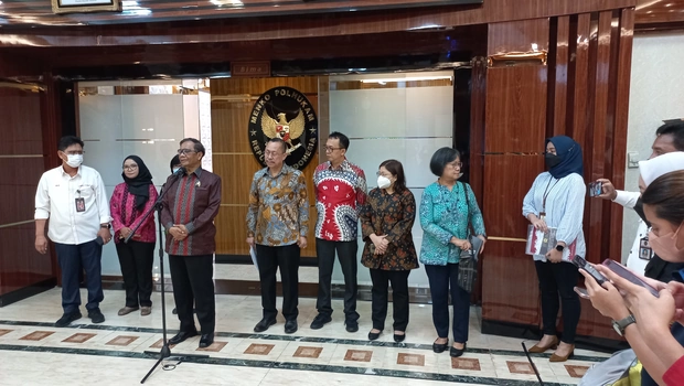 Konferensi pers Menko Polhukam Mahfud MD dan Komnas HAM di Jakarta, Senin 12 September 2022