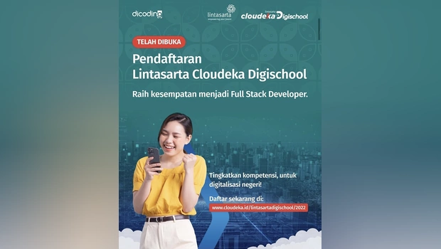 Perusahaan teknologi informasi dan komunikasi Lintasarta lewat program CSR Lintasarta Cloudeka Digischool menghadirkan kurikulum developer gratis bersertifikasi global.