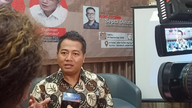 Pengamat Politik dari UIN Jakarta Adi Prayitno usai diskusi bertajuk 