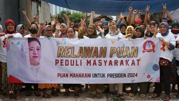 Masyarakat Kembangan, Meruya, Jakarta Barat mendeklarasikan dukungan untuk Ketua DPR Puan Maharani menjadi Presiden 2024 pada Minggu, 25 September 2022.