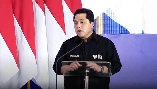 Menteri BUMN Erick Thohir pada saat pembukaan BUMN Startup Day di ICE BSD, Tangerang, pada Senin, 26 September 2022.