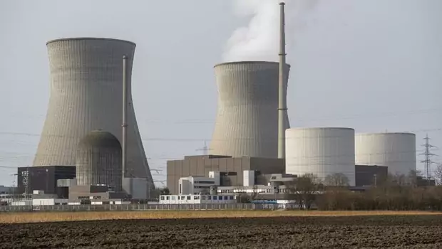 Pembangkit listrik tenaga nuklir di Gundremmingen, Jerman selatan pada 26 Februari 2021. 