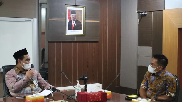 Wakil Gubernur Jawa Tengah Taj Yasin Maimoen bertemu dengan Densus 88 Antiteror di ruang kerja Wagub pada Senin, 3 Oktober 2022. 