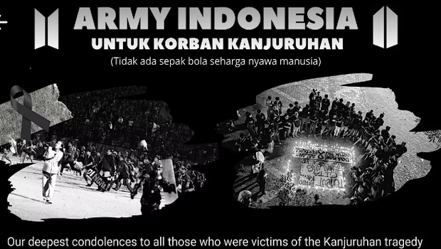 Fans grup vokal BTS, Army Indonesia, menggalang dana untuk korban tragedi Kanjuruhan, Malang.