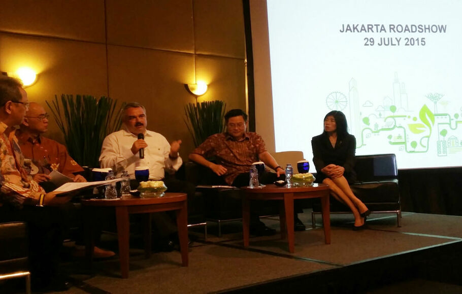 IGBC menggelar Jakarta Roadshow Build Eco Xpo (BEX) 2015 di Hotel Gran Melia, Jakarta, Selasa (29/7). BEX 2015 kembali digelar di Singapura, mulai 2-4 September 2015, di Singapura.  