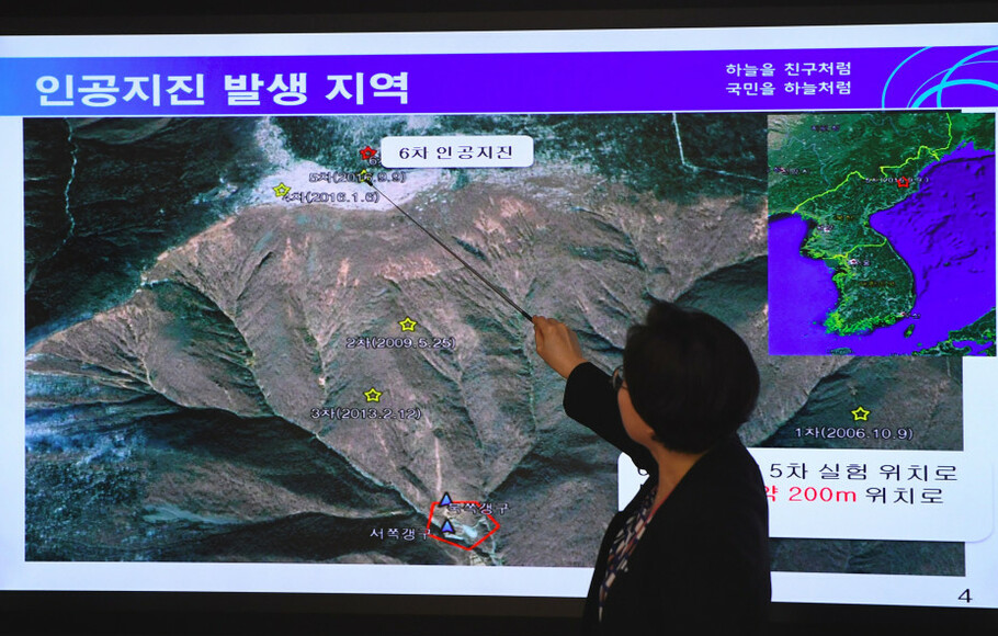 Lokasi uji coba senjata nuklir Korea Utara.