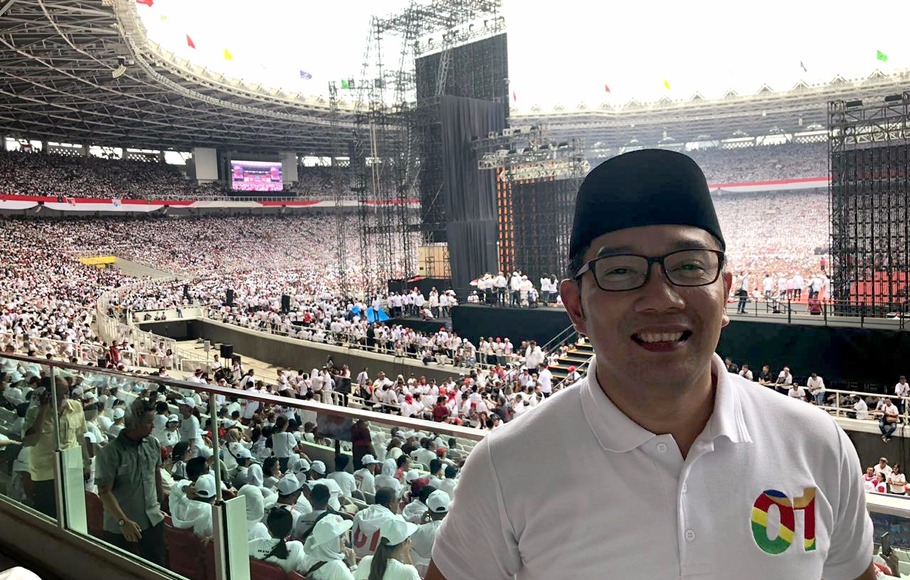 Ridwan Kamil menghadiri Konser Putih Bersatu di Gelora Bung Karno (GBK) Sabtu (13/3/2019).