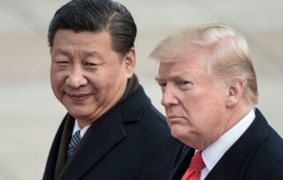 Presiden Amerika Serikat, Donald Trump, dan Presiden Tiongkok, Xi Jinping.
