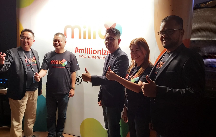 RightsLedger meluncurkan media sosial Milio dengan teknologi blockchain, di Jakarta, 30 Agustus 2019.
