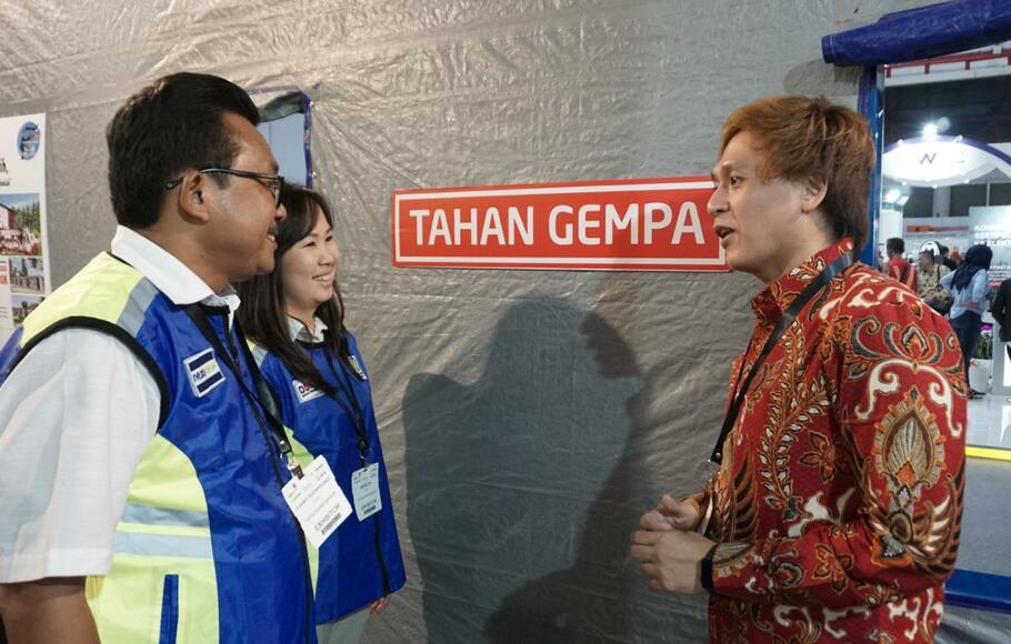 Vice President PT Tata Logam, Stephanus Koeswandi, di acara pameran Konstruksi Indonesia, yang berlangsung di JIExpo Kemayoran, Jakarta Pusat.