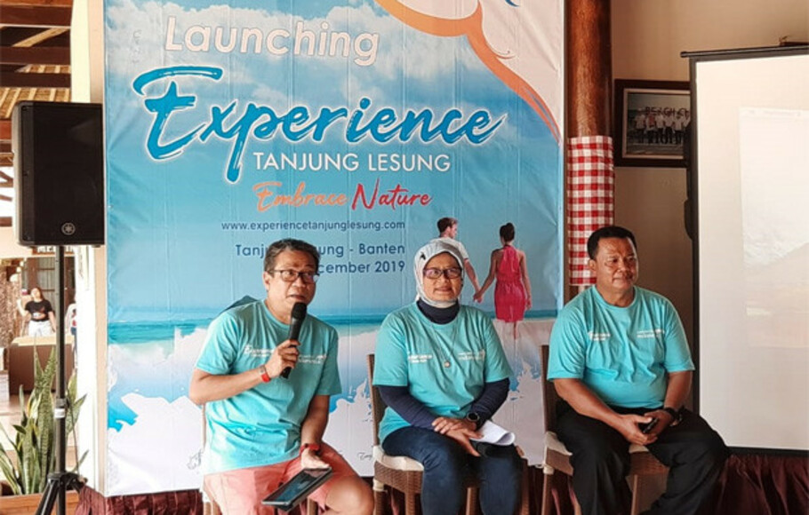 Managing Director PT BWJ, Rully Lasahido saat konferensi pers di KEK Tanjung Lesung, Pandeglang, Banten.