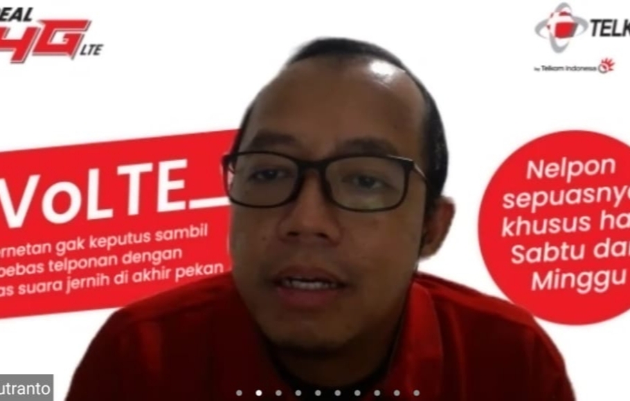 Vice President Prepaid Consumer Telkomsel Adhi Putranto dalam Media update VoLTE Telkomel melalui CloudX, Jumat (19/6/2020).
