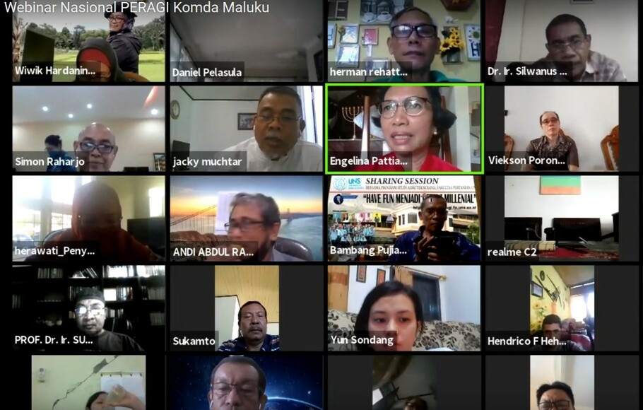 Suasana webinar yang digelar Peragi Maluku terkait potensi pangan lokal, Selasa (30/6/2020). 