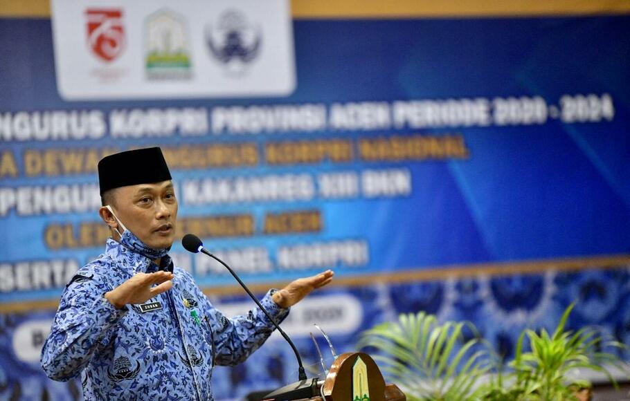 Ketua Umum Korpri Zudan Arif Fakrulloh di Anjong Mon Mata Banda Aceh, Jumat (10/7/2020).