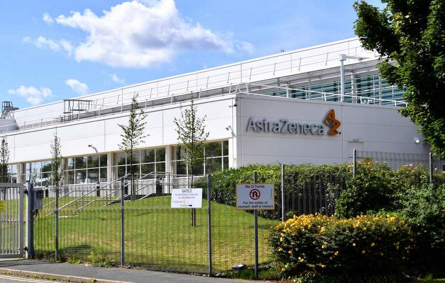 Pabrik perusahaan farmasi AstraZeneca di Liverpool, Inggris. Perusahaan tersebut bermitra dengan University of Oxford untuk mengembangkan vaksin Covid-19. 