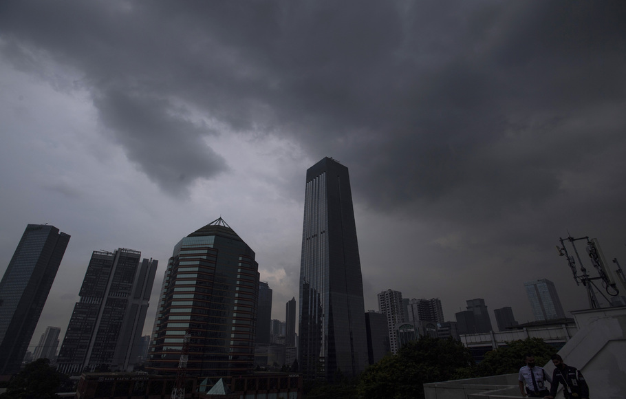 Ilustrasi cuaca buruk di Jakarta.