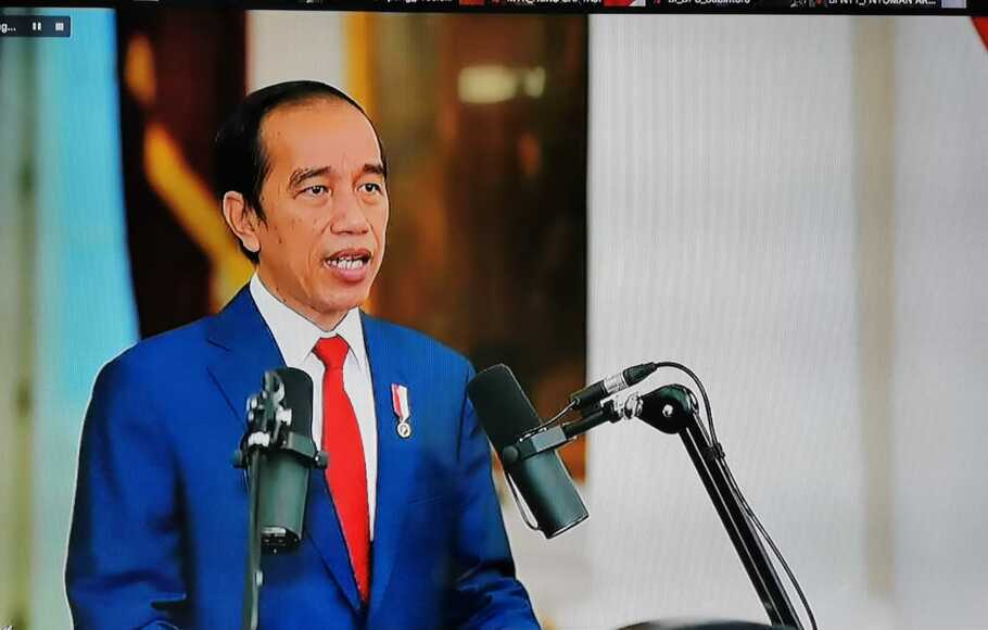 Presiden Joko Widodo (Jokowi) memberikan arahan secara virtual pada acara 