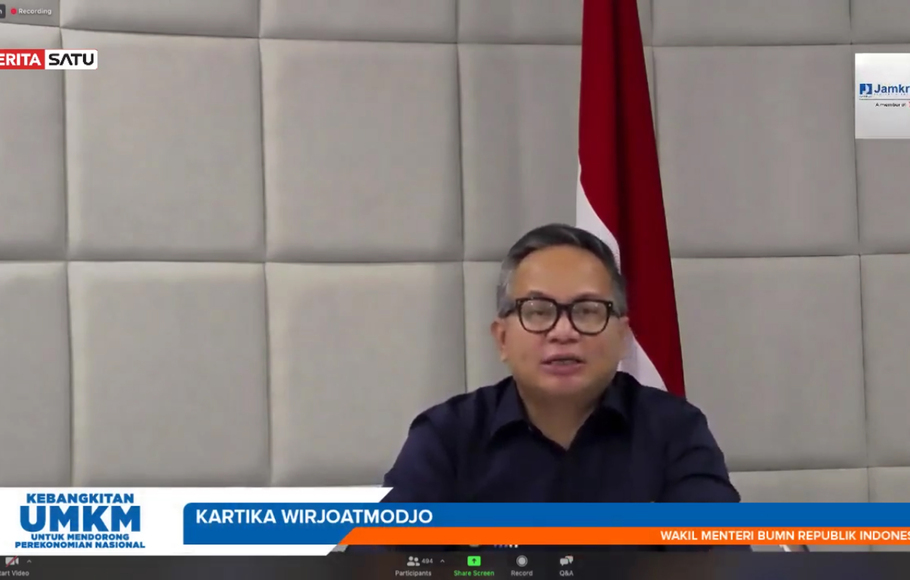 Wakil Menteri BUMN RI Kartika Wirjoatmodjo dalam acara Webinar Kebangkitan UMKM untuk Mendorong Perekonomian Nasional live di Beritasatu News Channel, Senin (18/1/2021).