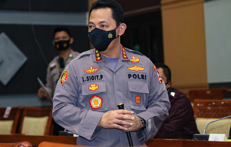 Calon Kapolri Komjen Pol Listyo Sigit Prabowo hadir untuk menjalani uji kelayakan dan kepatutan dengan Komisi III DPR, di Kompleks Parlemen Senayan, Jakarta, Rabu, 20 Januari 2021.