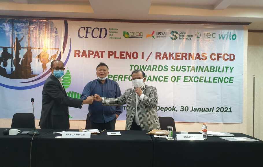Rapat Pleno I/ Rakernas CFCD yang digelar di Kota Depok, Sabtu 30 Januari 2021.