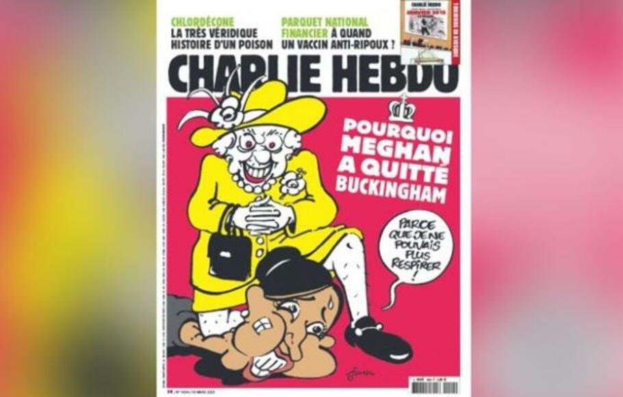 Sampul majalah satir Charlie Hebdo edisi 13 Maret 2021.