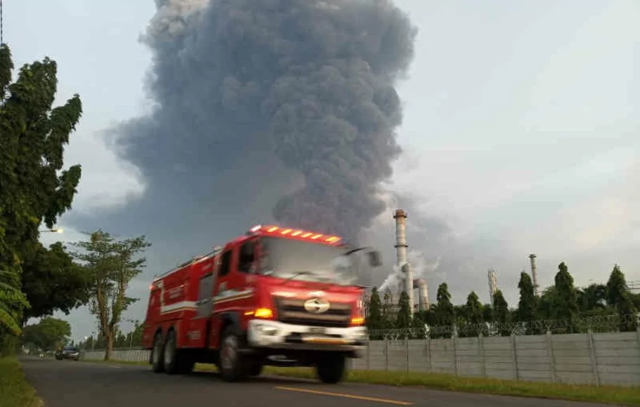 Lokasi kebakaran kilang minyak Pertamina Balongan, Indramayu, Jawa Barat