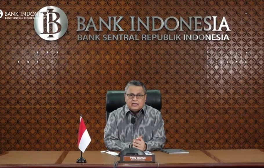 
Gubernur Bank Indonesia (BI) Perry Warjiyo dalam pemaparan hasil Rapat Dewan Gubernur (RDG) BI secara virtual, Selasa, 20 April 2021.
