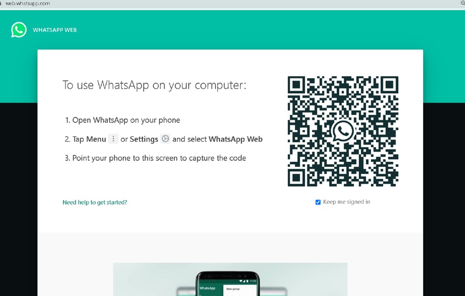 WhatsApp web.