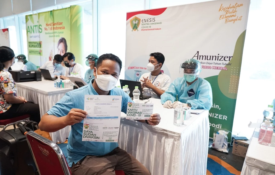 CFO Club Indonesia bersama Enesis Group mengundang pelaku UMKM untuk mengikuti vaksinasi covid-19, di Sentra Vaksinasi Enesis yang berlokasi di Jakarta International Equestrian Park, Jakarta Timur, sejak 21 Juni hingga 8 Juli 2021. 

