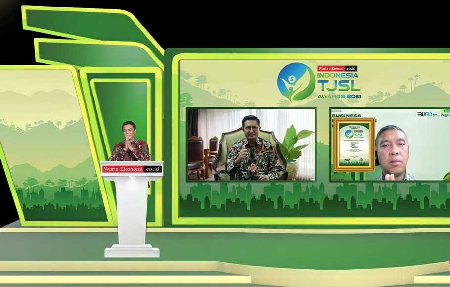 PT Pegadaian diganjar penghargaan bidang sosial kemanusiaan dan bina lingkungan pada ajang Indonesia TJSL Award 2021.