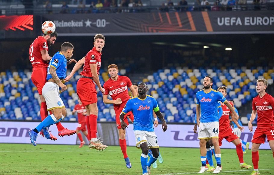 Pertandingan Napoli menjamu Spartak Moscow di ajang Liga Europa, Kamis, 30 September 2021. 