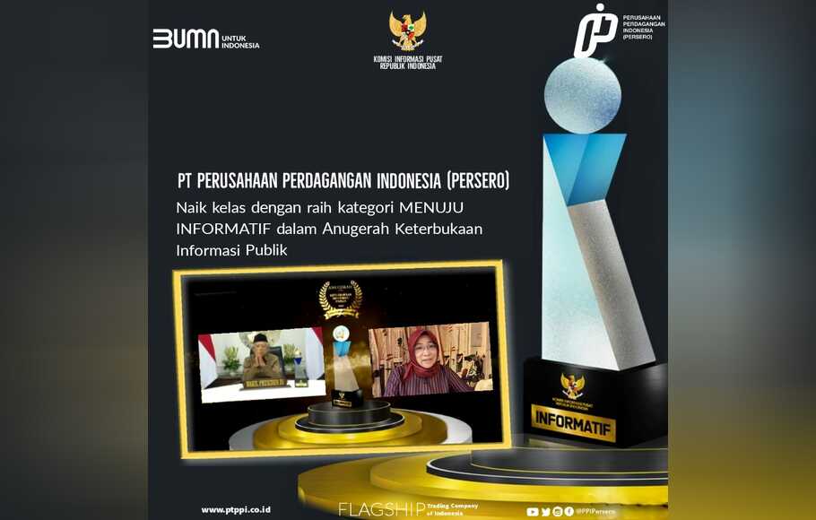 PT Perusahaan Perdagangan Indonesia atau PT PPI mendapat penghargaan dalam Anugerah Keterbukaan Informasi Publik dengan kategori 